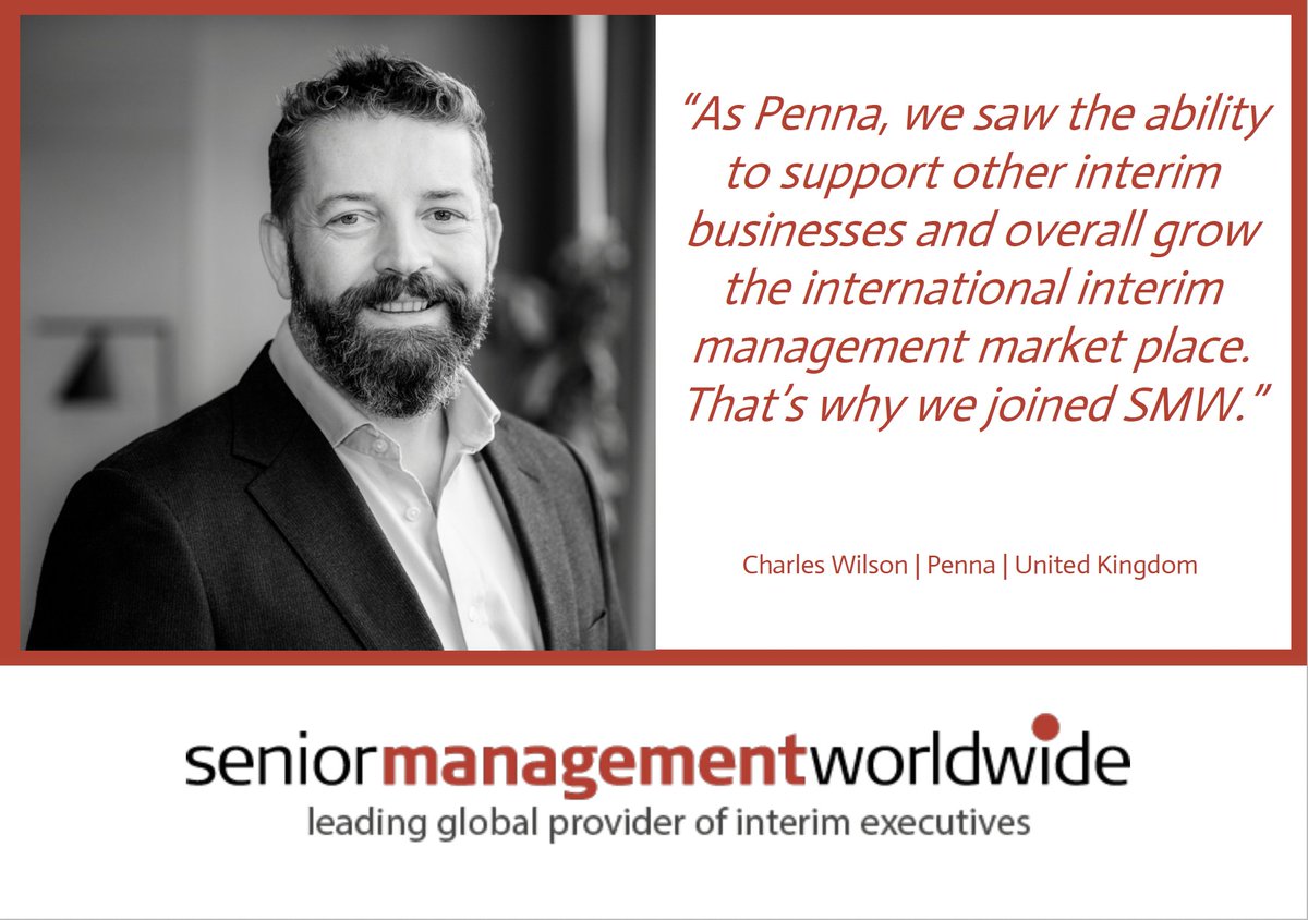ImwMgmt's tweet photo. Partner in the spotlight! Who are the partners of SMW worldwide? Please meet our partner Charles Wilson from Penna in United Kingdom. #interim #interimmanagement #futureofwork https://t.co/XxuhxZcj7r https://t.co/QsTSEgjvG0