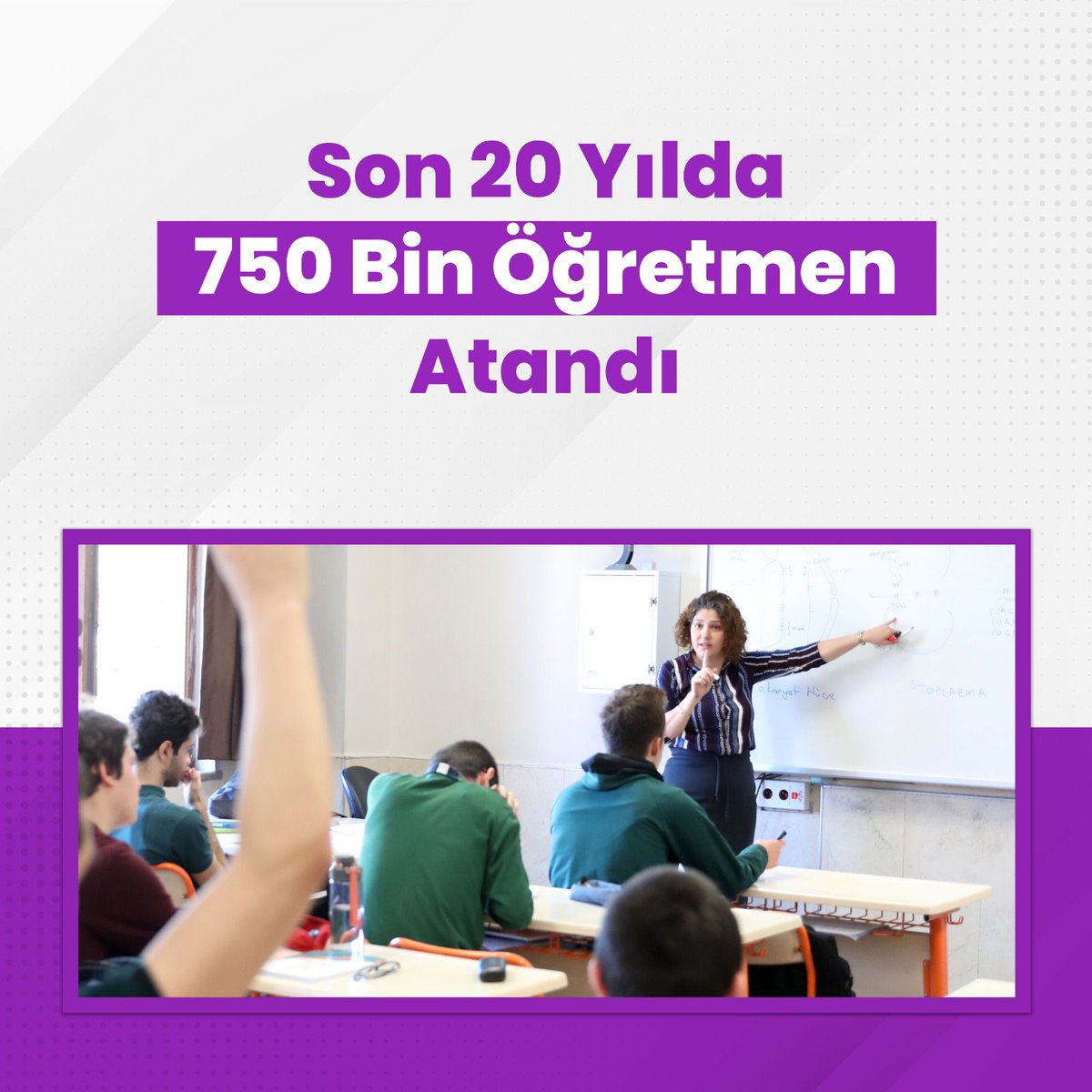 SaphaneMEM's tweet photo. Eğitimde son 20 yıldaki devrim niteliğindeki adımlarımız, eğitim sistemimize kazandırdığımız 750 bin yeni öğretmenimizle çok daha güçlü hale geldi. 

📍Öğretmenler Geleceğimiz https://t.co/d68qoHpbCn