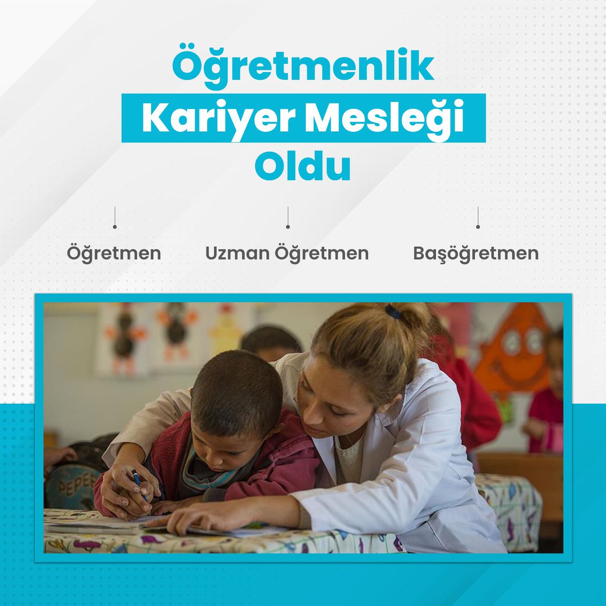 SaphaneMEM's tweet photo. 60 yıllık özlem olan Öğretmenlik Meslek Kanunu ile, öğretmenlik artık kariyer mesleği oldu. 

📍Öğretmenler Geleceğimiz https://t.co/hpJisYlcXI