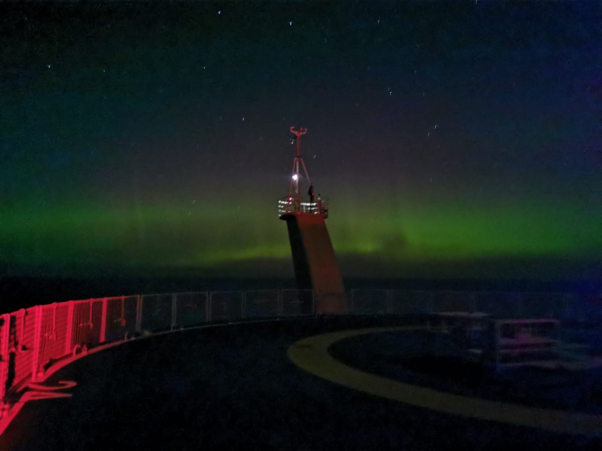 gm0hcq's tweet photo. The Auroa Borealis as seen from the RRS Sir David Attenborough, currently on science trials to the north of Scotland.  Pics by Richard Turner (see more of his fantastic images at https://t.co/AOBxvoDyDY ) https://t.co/OmBP4eA9zW