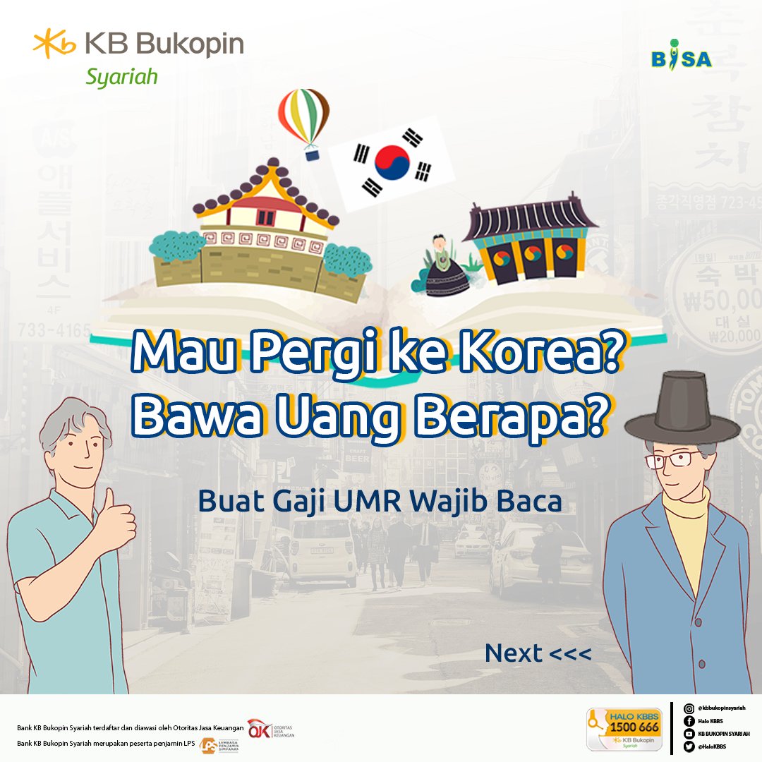 HaloKBBS's tweet photo. Ada impian pergi ke Korea?
Yuk intip perkiraan biayanya!

Biar impianmu ke Korea segera terwujud, yuk rencanakan dengan rutin nabung di Tabungan iB Rencana. Melalui tabungan ini kamu bisa wujudkan impianmu pergi ke Korea tahun depan!

Apapun rencananya, kami bantu mewujudkannya https://t.co/bcjnSj1IOx