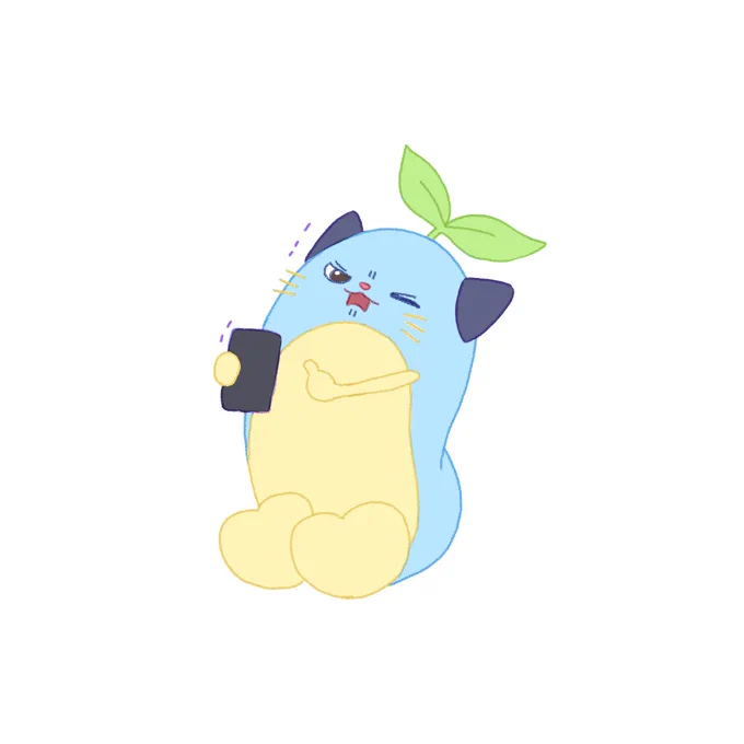 くじを引くまめねこ 