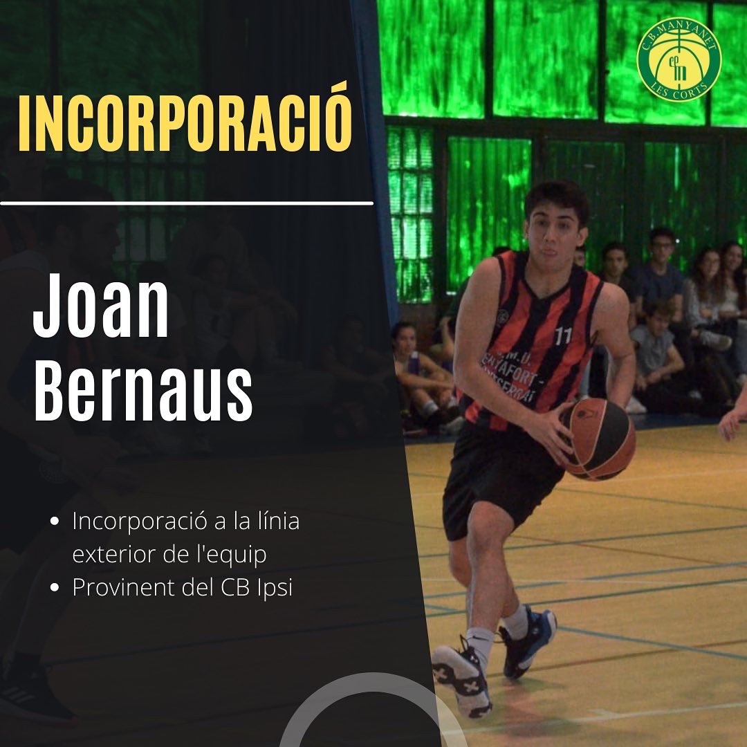 CBManyanet's tweet image. 📣 SENIOR MASCULÍ 22/23

➡️ Anunciem tres fitxatges de luxe per completar el Sènior Masculí.

➡️ L’Oscar, jugador interior i el Joan i el Martín, jugadors exteriors.

➡️ Desitgem molts èxits a tots tres vestits de verd-i-groc. Benvinguts!!!

#ForçaManyanet 💚💛