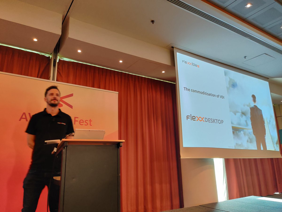 #avdtechfest Next up <a href="/AdamCooperman/">Adam Cooperman</a>  The Commoditisation of VDI