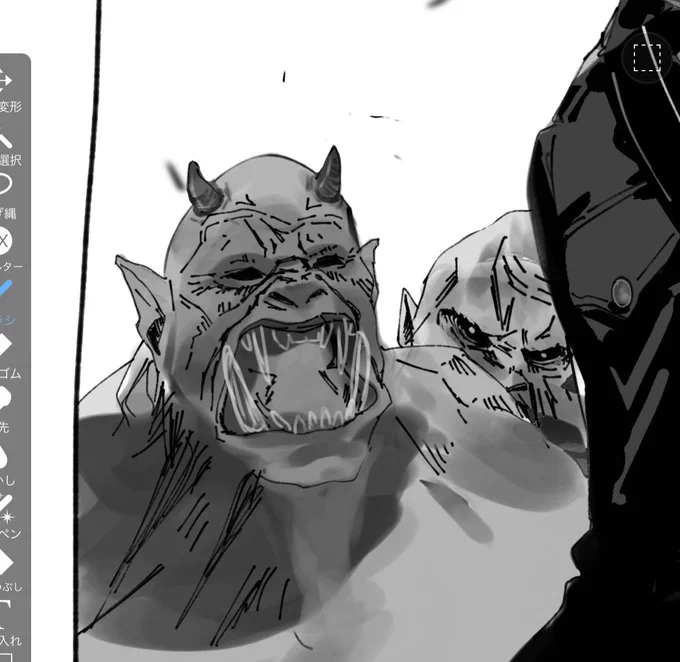 ところで残アマ第二版を入稿すべき時期が迫ってるので挿絵のモンスターを描いているのだけど。 
