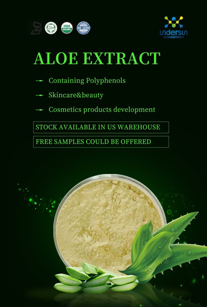 undersunbio's tweet image. Are you looking for any unique #cosmetics #ingredients?
I recommend #aloeextract.
Stock is available in US and #freesamples could be offered.
Follow us now @undersunbio