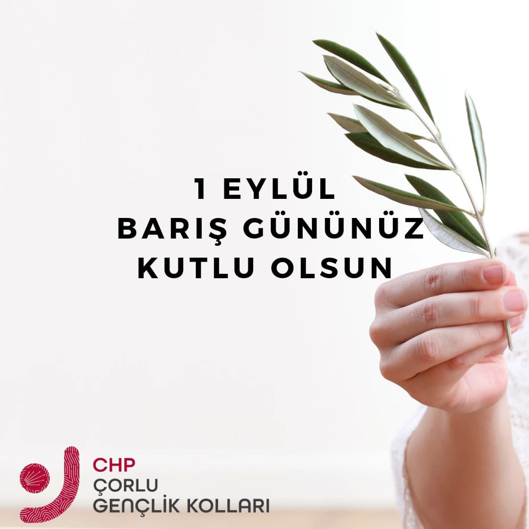CHPCorluGenc's tweet photo. "Yurtta Barış, Dünyada Barış"
     Mustafa Kemal ATATÜRK
Karşılıklı sevgi, saygı ve hoşgörü içinde yaşayacağımız, barış ve huzur dolu bir dünya diliyoruz. 
1 Eylül Dünya Barış Günü kutlu olsun.🕊
#1eylüldünyabarışgünü https://t.co/IKIe7SOJQI