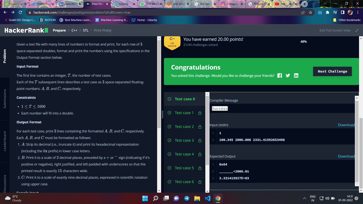 ROCKWINDER1's tweet image. hello folks,I have completed the day 63 of 100 days of code program by 
@CodeinCommunity

sponsored by 
@CodingMinutes

Today I have solved some codes of Cpp on HackerRank platform.find code here:ide.codingminutes.com/?id=ljuw
#100DaysOfCode #codeincommunity #codingminutes #code