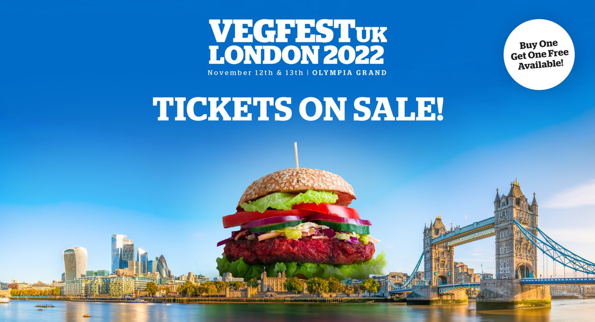 Tickets for VegfestUK London 2022 (Nov 12th &amp; 13th) now on sale!

You can grab your tickets, including Buy One Get One Free tickets – as part of our Bring a Friend to Vegfest campaign – right now on our website here:

london.vegfest.co.uk/tickets