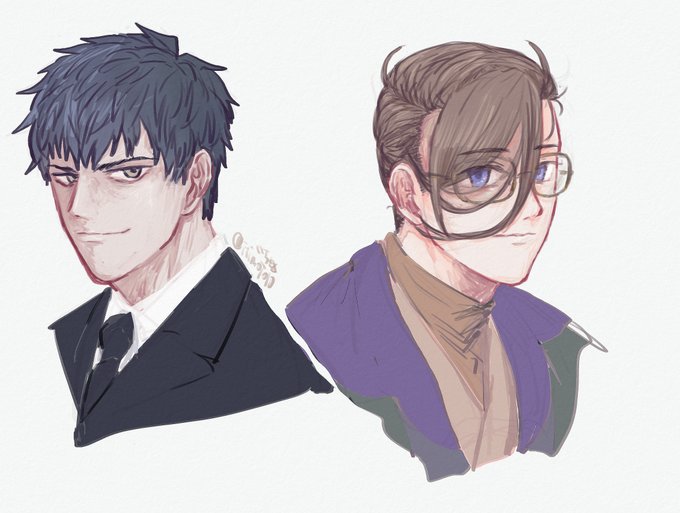 「brown necktie glasses」 illustration images(Latest)