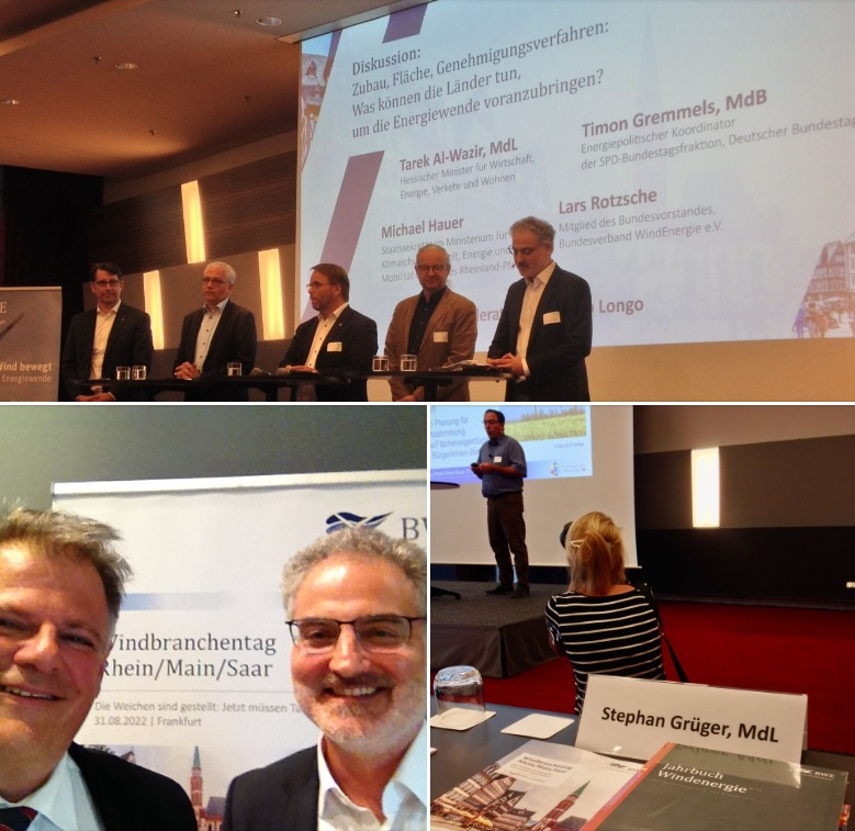 GruegerS's tweet photo. Beim #Windbranchentag #Hessen/RLP/SL wurden viele neue Studien vorgestellt, so z.B. zur Dauer von Genehmigungsverfahren, zur Behauptung, der Rotmilan sei durch Windkraft im Bestand gefährdet und zum Flächenpotenzial #Landwind. Zudem viele informative Gespräche.
#HLT #Erneuerbare https://t.co/0l7fBPkfCh