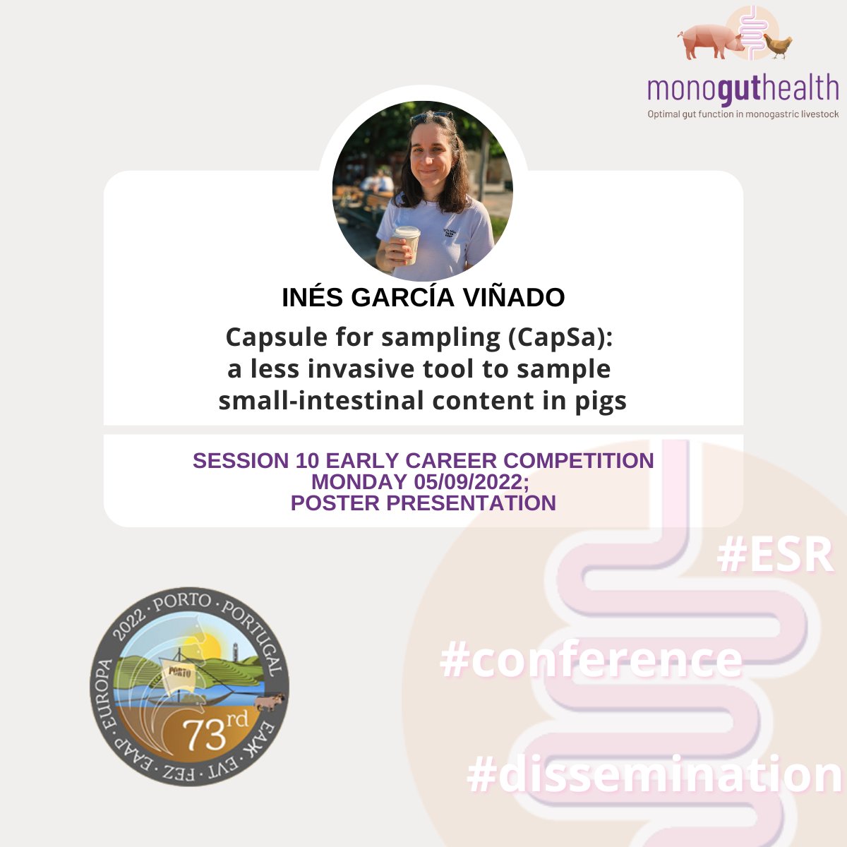 🗣️ Inés  @NessieMoi  (ESR2) will present her results at 
<a href="/EAAPofficial/">EAAPofficial</a> Annual Meeting. 
 
🔵 Session 10 Poster presentation
🔗 Co-authors: Marco Tretola, <a href="/giuseppe_bee/">Giuseppe Bee</a>, Catherine Ollagnier
  
🗓️ 5 September
 🇵🇹  Porto