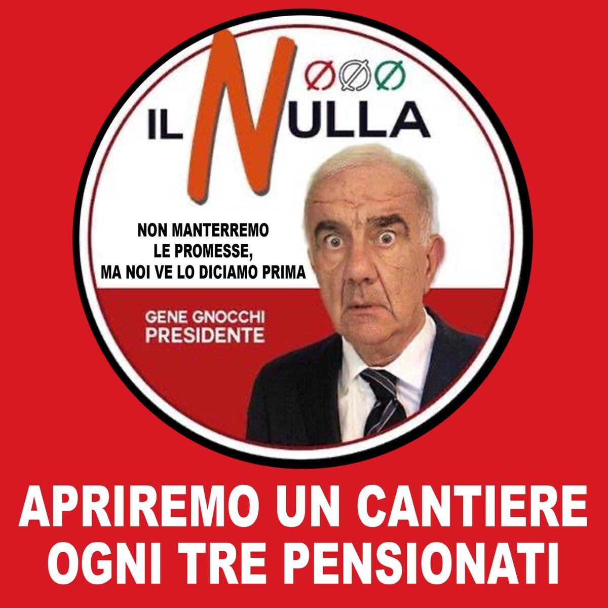 Gene Gnocchi (@gnocchigene) on Twitter photo Vota convintamenteIl Nulla!! Una unica grande proposta per la terza, la quarta e la quinta età!!! #1settembre #IlNulla Vota convintamenteIl Nulla!! Una unica grande proposta per la terza, la quarta e la quinta età!!! #1settembre #IlNulla
