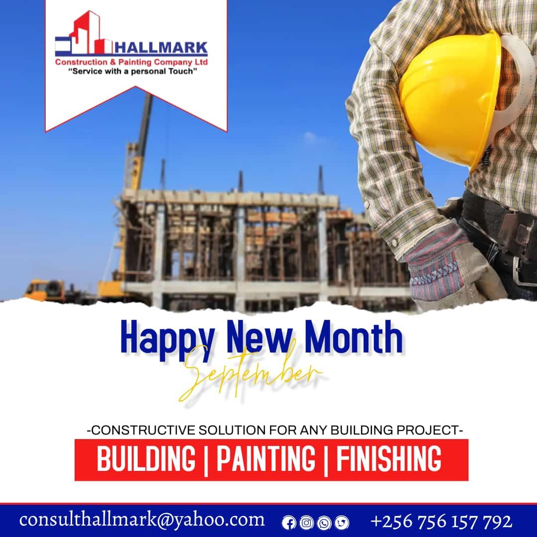 HallmarkCo_Ltd's tweet photo. Happy New Month #Hallmark Family ๐ค
#Hallmarkconstruction
#happynewmonth
#September2022
#newmonthvibes
#Newmonth
#Month https://t.co/BJsQ9Xcvwh