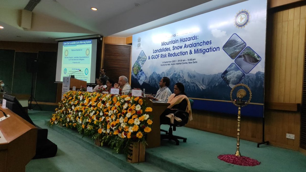 ndmaindia's tweet photo. The session for Component three which is based on the 'Landslide Mitigation'  begins; Involves highlighting aspects of Slope Stabilizing along Mountain Highways and LRMS and needs and challenges in Landslide Risk Reduction &amp; Mitigation.
#DisasterManagement https://t.co/hxnMk9ABT3