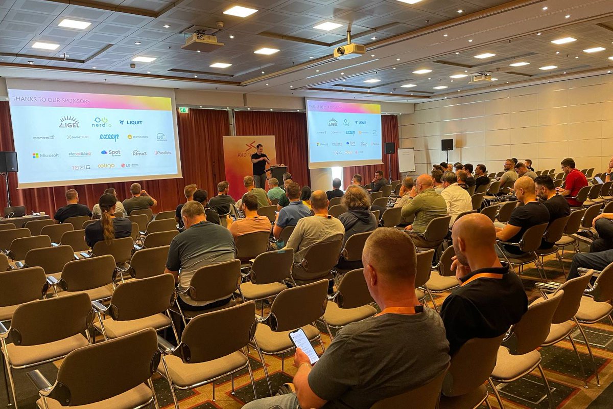 RyMangan's tweet photo. It was great to be back presenting live at the @avdtechfest today. Don't forget to attend my later session with @ShabazDarr on the #az140 #avd exam. https://t.co/Sus8jRpoHL