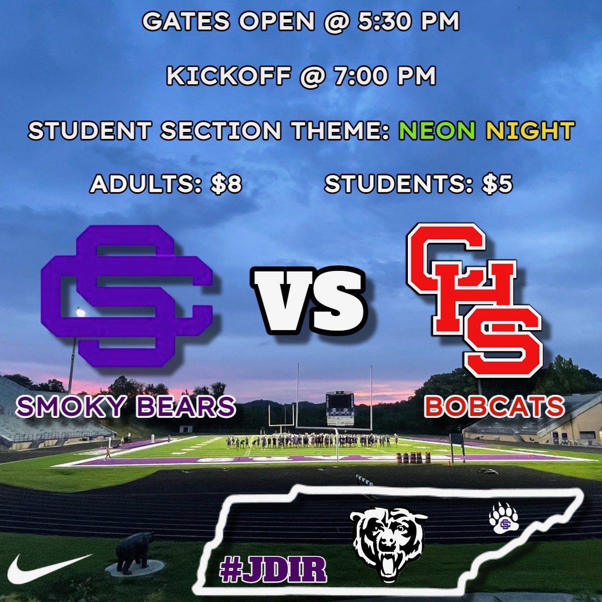 SmokyBearFball's tweet photo. ‼️information regarding tomorrow night’s match up with Knox Central‼️ https://t.co/HJ6HwmKj56