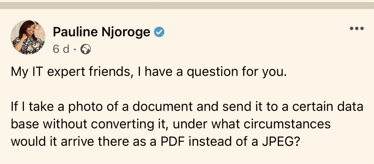 paulinenjoroge's tweet photo. And a Supreme Court Justice has just asked this exact question which I asked a week ago ….. At which point does the image change from JPEG to PDF? https://t.co/l2CRQrGj32