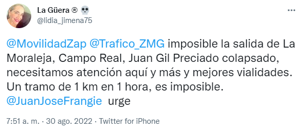 JSTapetillo's tweet photo. Desde el lunes 29 de agosto, el regreso a clases, un trayecto que usualmente tomaba 40 min está requiriendo 95 - 100 min. En este hilo va un ejemplo de cómo la disparidad de crecimiento entre urbanización y lo que dicen los planes parciales afecta la calidad de vida de la gente. https://t.co/nNHbuBsswg