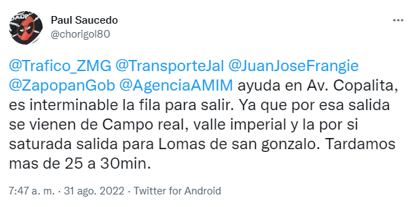 JSTapetillo's tweet photo. Desde el lunes 29 de agosto, el regreso a clases, un trayecto que usualmente tomaba 40 min está requiriendo 95 - 100 min. En este hilo va un ejemplo de cómo la disparidad de crecimiento entre urbanización y lo que dicen los planes parciales afecta la calidad de vida de la gente. https://t.co/nNHbuBsswg