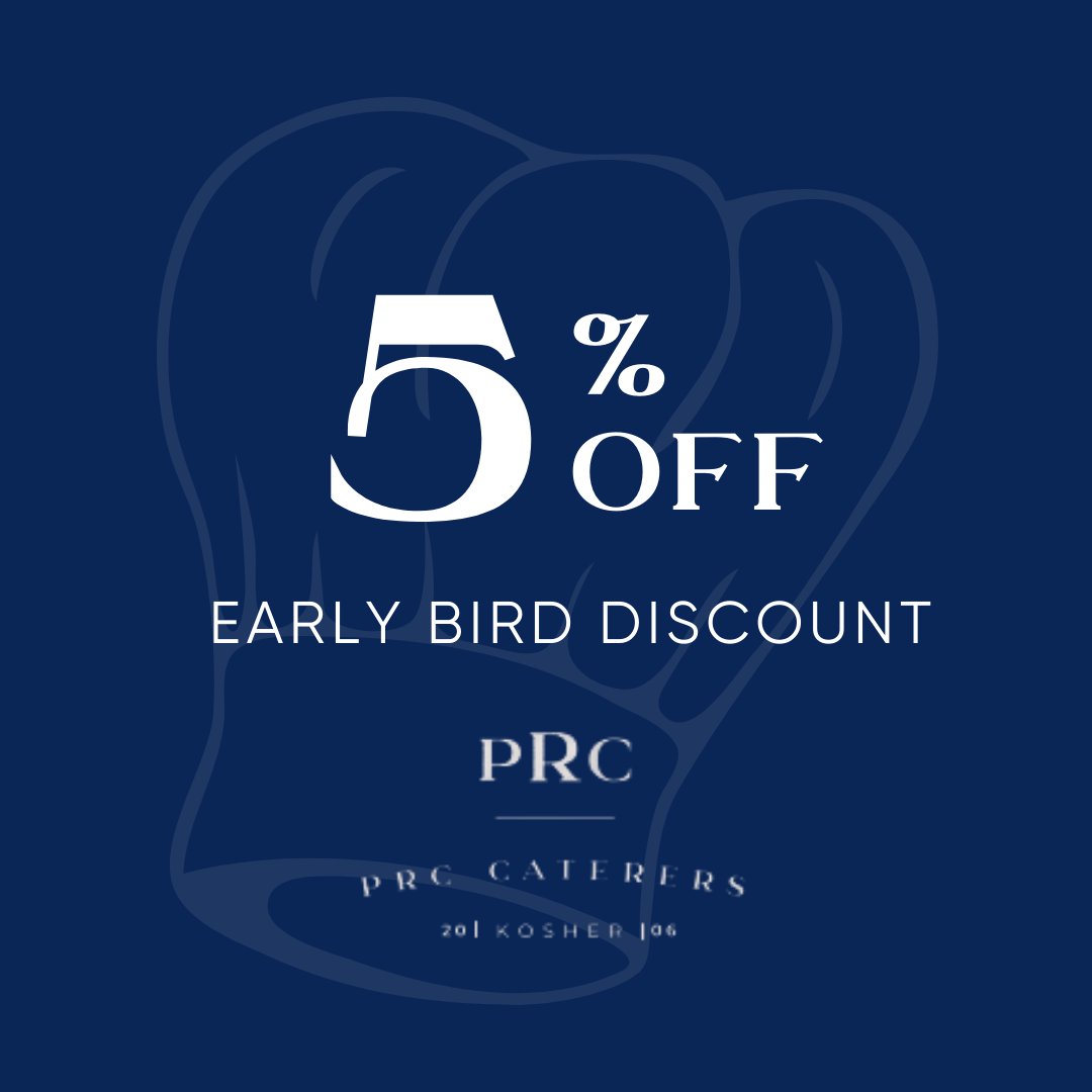 PRCCaterers's tweet photo. Just a reminder that our 5% Early Bird discount ends on Friday, September 9. Be sure to place your order online before then to take advantage of the discount! https://t.co/KuqrOulxSX