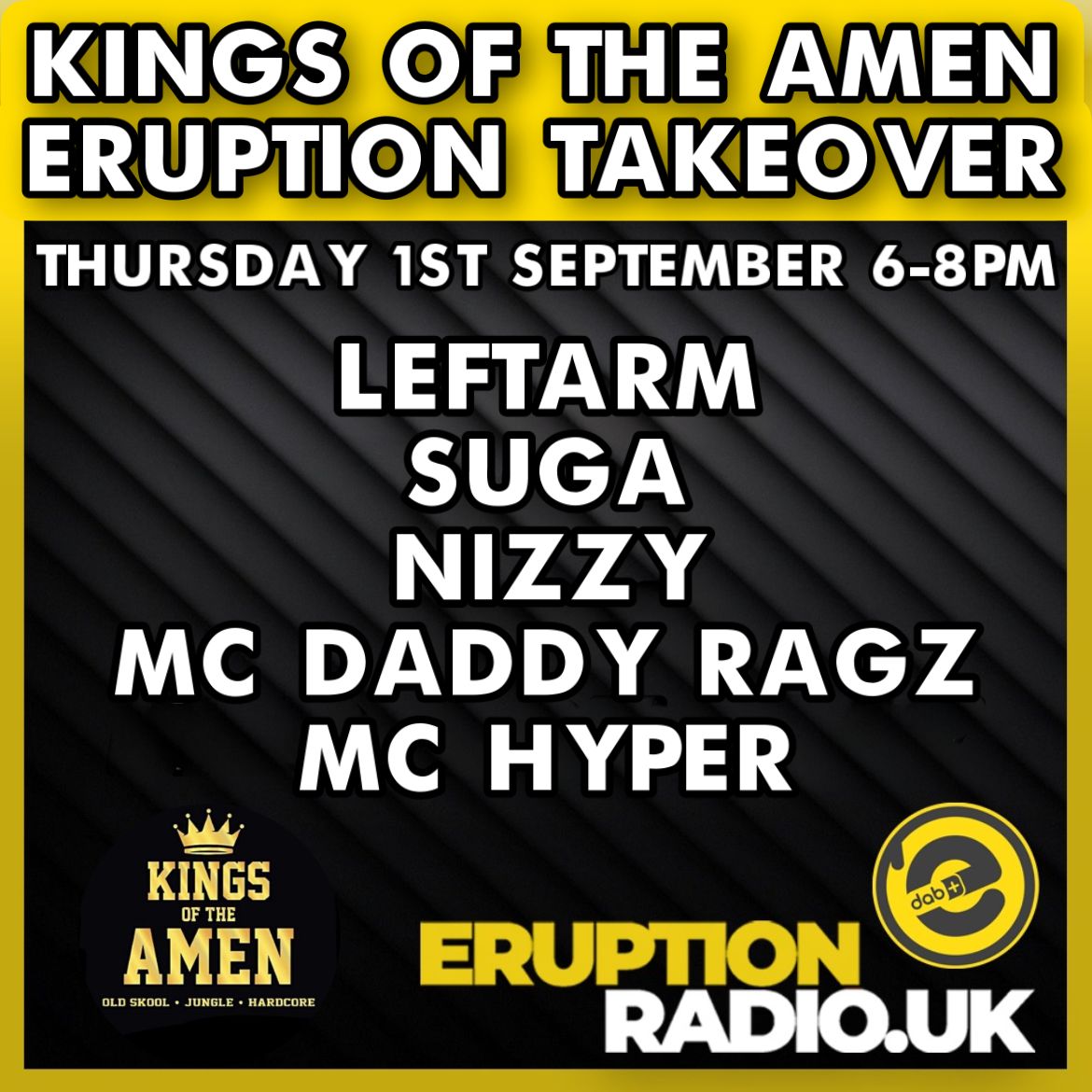 KOTA Takeover live from Plymouth Pirate Studios at 6 on <a href="/eruptionradiouk/">Eruption Radio</a> 🔊🔥 <a href="/kingsoftheamen/">Kings of The Amen</a> <a href="/NIZZZY95/">Andy Nisbet</a>
@TheHiddenCamer1 @HetalDraws @TheCarbonKnight <a href="/DjEpisode_/">ꜱᴘᴀʀᴋʏ ᴇᴅ</a> <a href="/PureJunglism/">Rux</a> @Rossco_D_n_B_ <a href="/brtkok/">Ben10</a> <a href="/ReeceDanns/">Modernista</a> 
<a href="/SteveUplift/">Steve Uplift</a>
<a href="/SkemeDj/">DjSkeme</a>  
<a href="/OllieMorg/">Ollie Morgan</a> @Fazedeejay <a href="/MilesInsight/">DJ Insight</a>