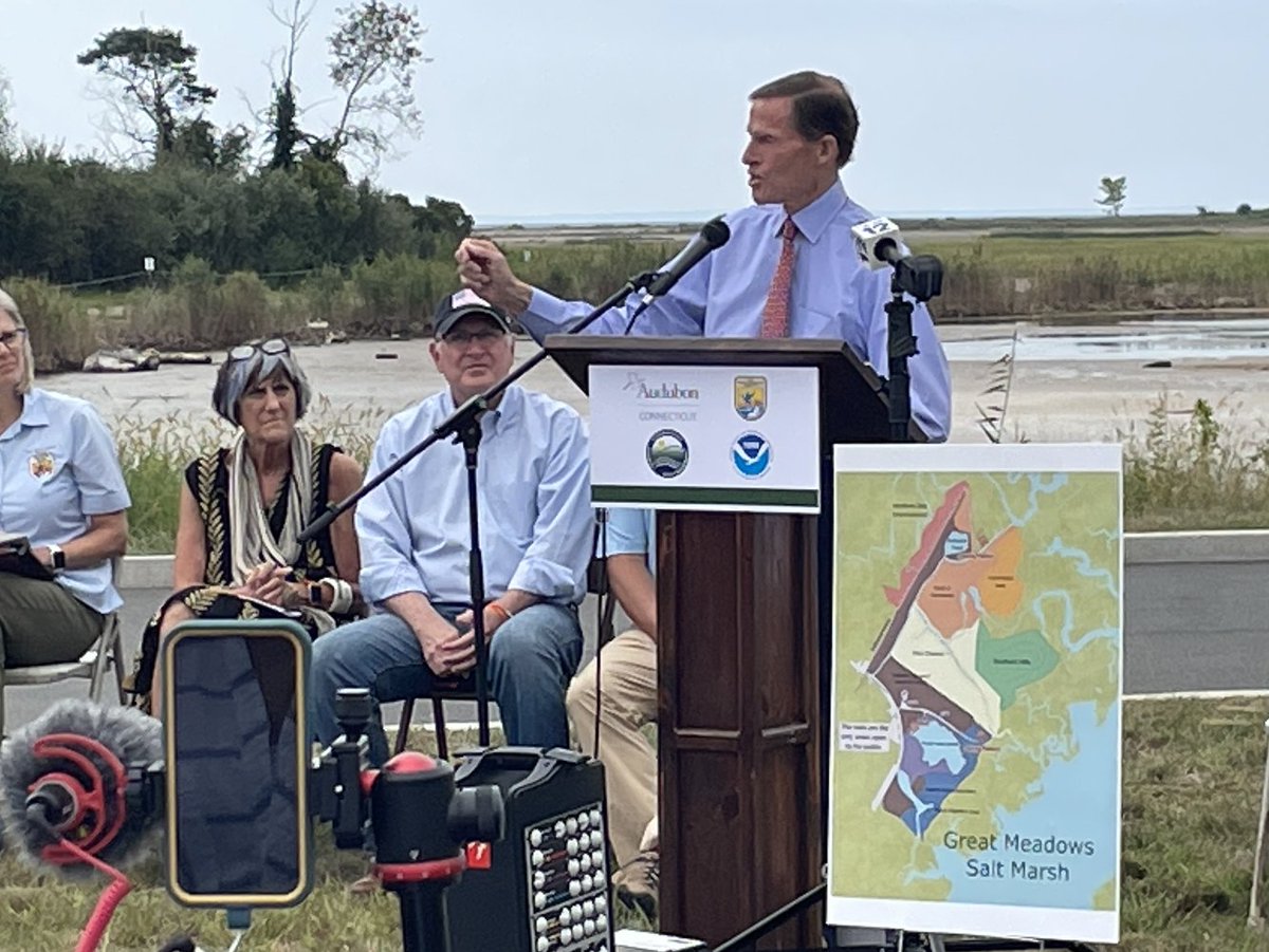 LISStudy's tweet photo. On Tuesday, Audubon CT held a ceremony for the 33-acre Great Meadows Marsh restoration. EPA, through the LISS, provided $2.25 million for the project, which  includes removal of dredged soils and invasive plants, and planting of native species. Learn more: https://t.co/blszkL4m09 https://t.co/Gi62eNdkCu