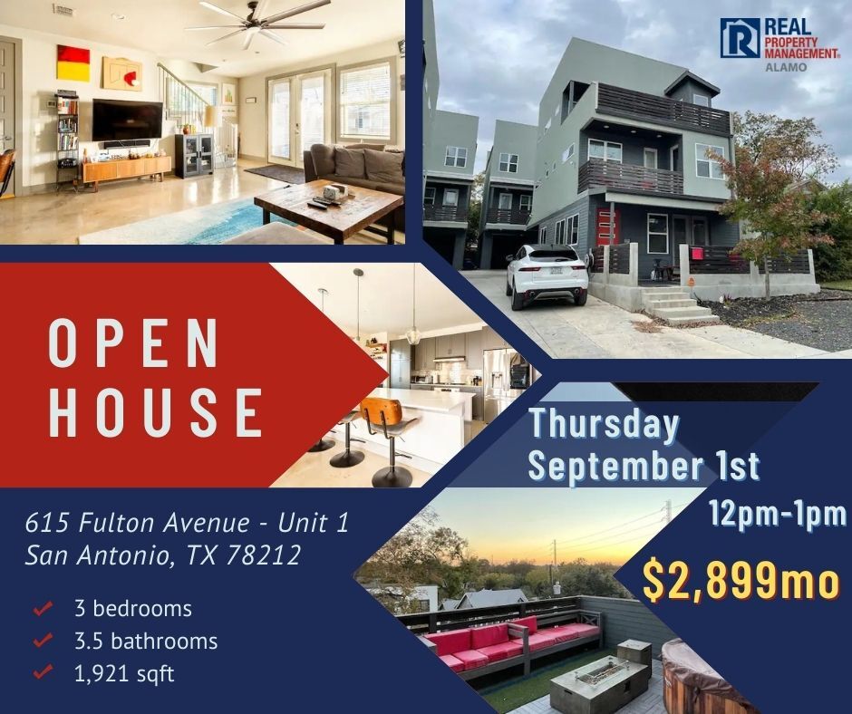 RPMAlamo's tweet photo. Reminder! This one is a FIND! Real Property Management Alamo will be hosting an open house Thursday September 1st 2022 from 12:00 - 1:00PM
at 615 Fulton Ave Unit#1 San Antonio,TX 78212 https://t.co/HSAjZn0pbj