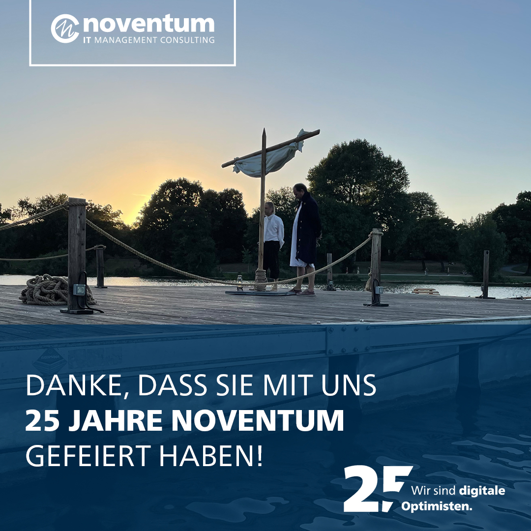 Wir haben mit Ihnen 25 Jahre noventum gefeiert. Mit dem Theaterstück rund um die Meuterei auf der Bounty, inszeniert auf dem Aasee von Freuynde + Gaesdte aus Münster. Musikalisch abgerundet wurden diese Abende durch Hanna Meyerholz und Phil Wood. Danke für dieses tolle Event!