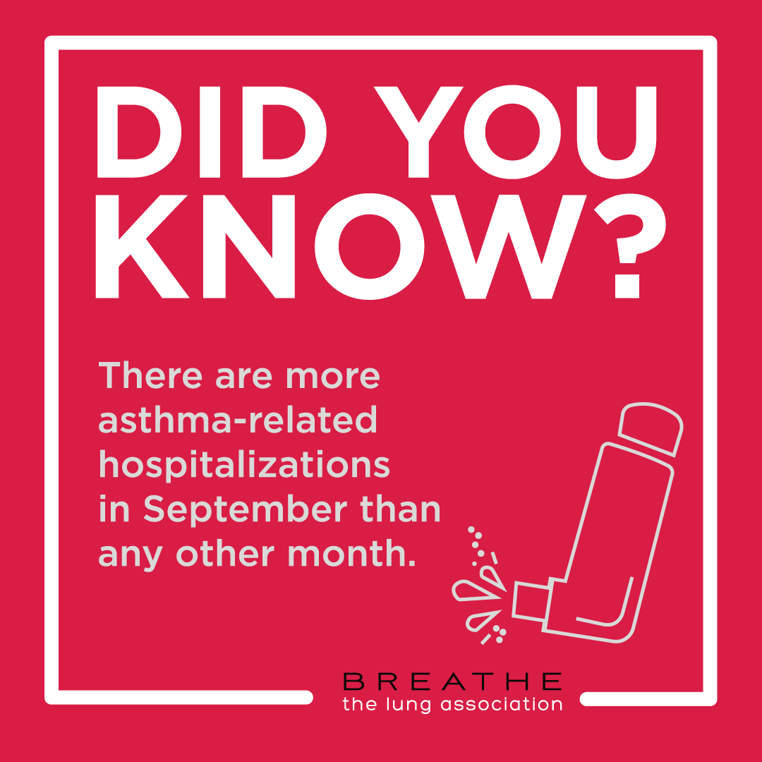 canlung's tweet photo. Every September, as students head back to school, hospitals across Canada see a spike in the number of asthma-related hospitalizations. This is known as the #SeptemberSpike.
Make sure your child’s #Asthma is well managed this fall.
https://t.co/gaWlxa9T8J https://t.co/5mPxQPv1yV