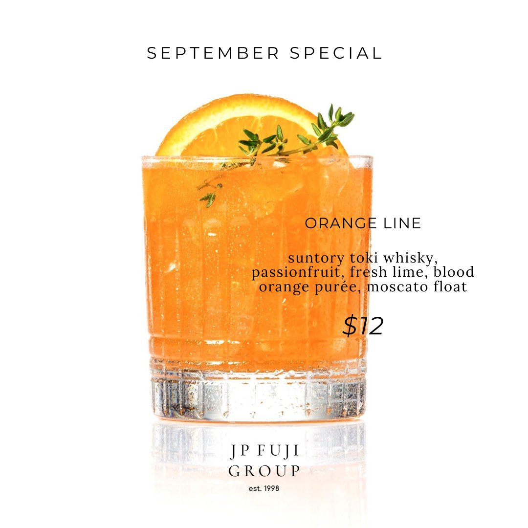 Keep calm, cool, and collected all month long with our September Drink special: the Orange Line!⁣
⁣
This drink will be available throughout September here at Shabu &amp; Mein, as well as at our sister restaurants <a href="/FujiatAssembly/">Fuji at Assembly</a>, <a href="/FujiatInkBlock/">Fuji at Ink Block</a>, <a href="/FujiatKendall/">Fuji at Kendall</a>, and <a href="/FujiatWoC/">Fuji at WoC</a>!