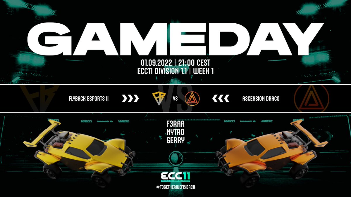Matchday! 

FlyBack II vs. <a href="/ASC_Ascension/">Ascension </a> #Draco 
@EUCCgg div. 1.1 at 9pm. 

team: 
@Fb_F3raa 
<a href="/FlyBackGerry/">Gerry</a> 
<a href="/BlizStor/">BlizStor</a> 
@NytroFB 
<a href="/ibellowo/">bello</a> (Manager) 

coach:
<a href="/its_Theezy/">Theezy</a> 

💪🏻💪🏻

#togetherweflyback