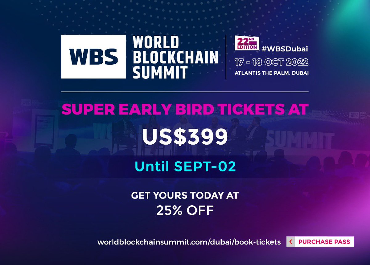HODLbyTrescon's tweet photo. Only few hours left to avail your super early bird pass. Hurry up and book now to get over 25% off on you pass for #WBSDubai

Purchase now: https://t.co/x5G7JTvjtE

#WBSDubai #blockchaintechnology #wbs #Dubai #DubaiEvent #cryptocurrency #blockchain #bitcoin #ico #fintech https://t.co/TI2nZU72n5