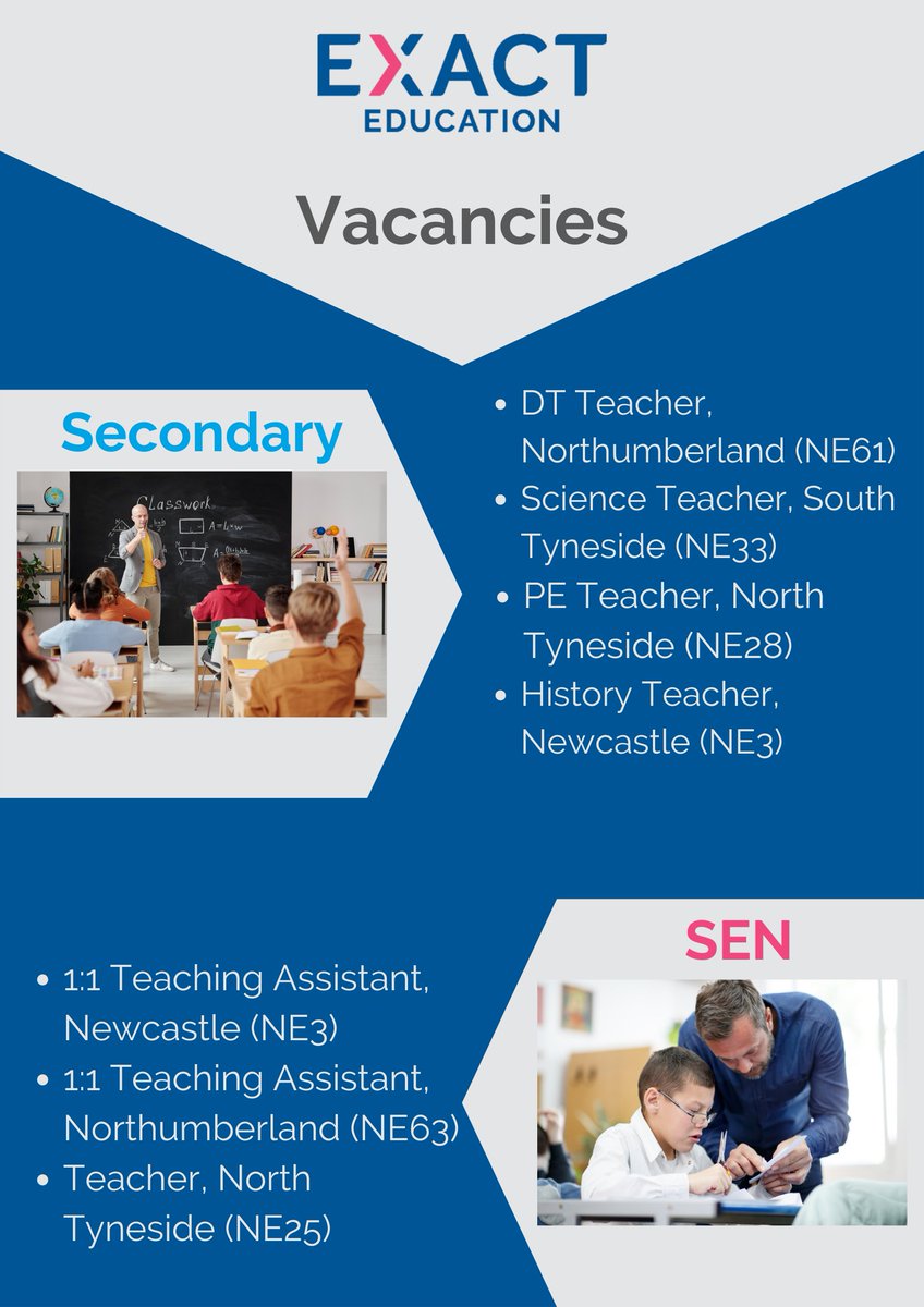 exact_education's tweet photo. We have been contacted by a lot of schools and nurseries this week with last minute requests for this school year. Below are some of the requests we have received from schools across the North East. https://t.co/a1RSu3TfHq