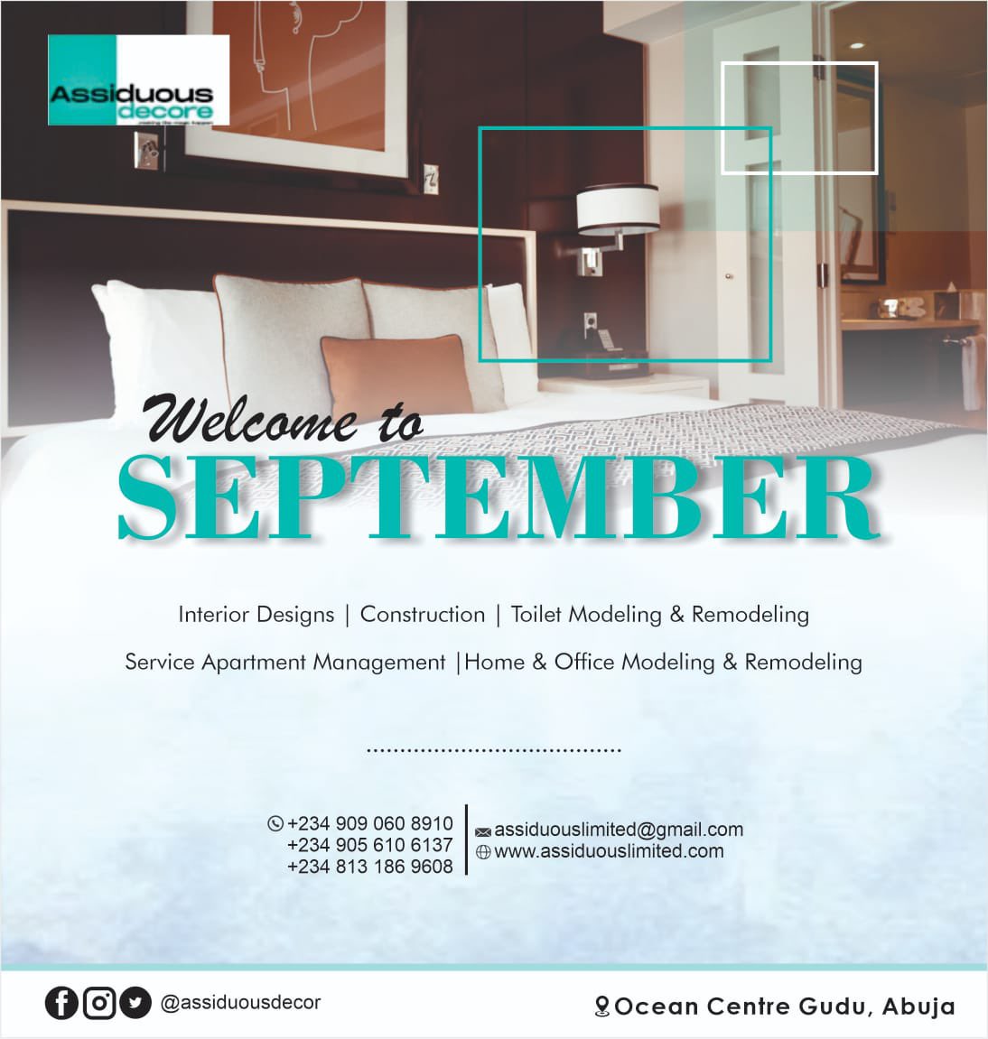 Assiduousdecore's tweet photo. How do we begin the month without sending a bit of our love to our esteemed Client ? May it never be heard of. Happy new month. @Assiduousdecore https://t.co/lwWBH5TJFg
