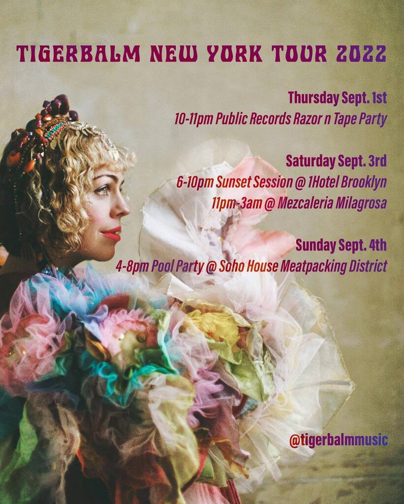 The cat or more like the Tiger is out the bag, catch her doing her thing w/ NYC friends and fam. Be on the lookout for loads of new musical goodness coming your way soon 🐯🌴💐✨🪩

via @tigerbalmmusic Hi NYC 🐾💗 I’m ready for you…

My first gigs tonig… instagr.am/p/Ch90WRxu8G0/