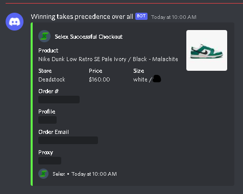 s/o @SelexAIO most consistent CA shopify bot rn. Excellent kws today and always @TheNorthCop for the best info