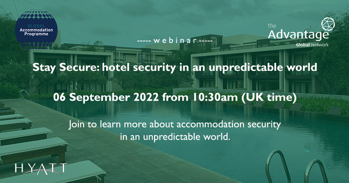 With Duty of Care paramount for travellers &amp; travel arrangers, we have designed a Stay Secure webinar session, alongside Supplier Partner <a href="/Hyatt/">hyatt</a>, to ensure members have the chance to learn about hotel security in an unpredictable world.

Register here 👉 bit.ly/3PNlOvM