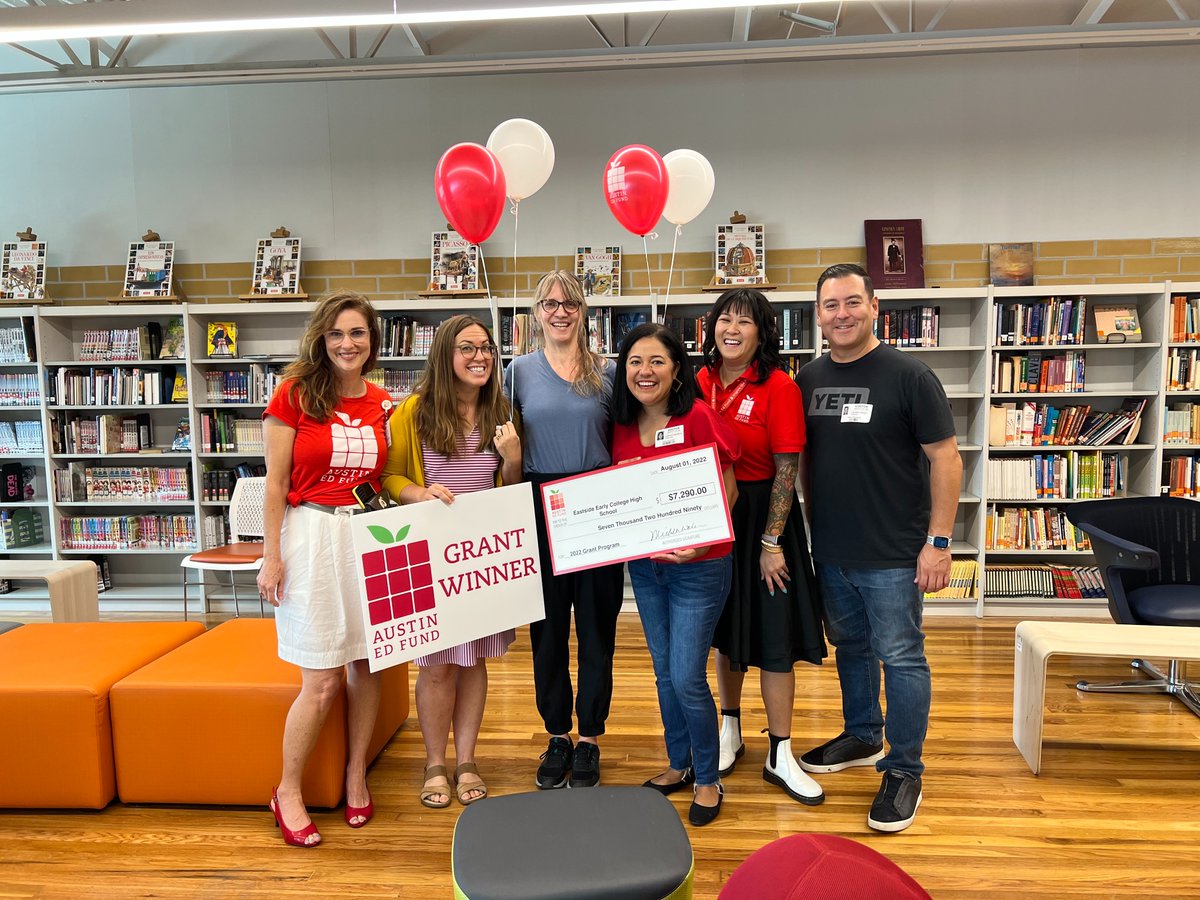 EastsideMHSLib's tweet photo. Grateful to @AustinEdFund and @EMHSjones that we get to work together to build strong readers with this amazing grant for literacy! These grant activities will build excitement and joy for reading.  @AustinISDLibs @EastsideECHS https://t.co/9E5CrwjAiv