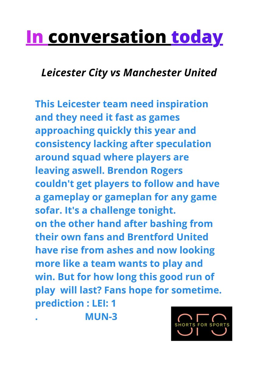 ShortforSports's tweet photo. Game ready #LEIMUN
.
.
.
#brendonrodgers #tenhag #BRUNO #Ronaldo #PremierLeague #vardy #madisson #Tielemans #football https://t.co/FdY2EqWR0v