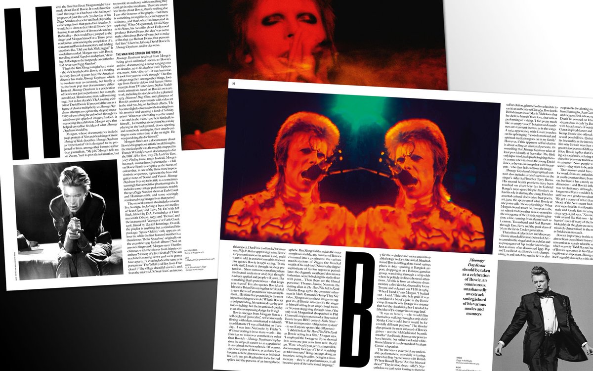 DavidBowieReal's tweet photo. David Bowie graces the cover of the BFI’s @SightSoundmag for its October issue. The 14-page feature has an interview with Moonage Daydream director @brettmorgen, new insights from Dylan Jones and Jeremy Thomas and the story of NEUTRON. Pre-order here now: https://t.co/wEbqeKHliI https://t.co/zNaNoALU9W