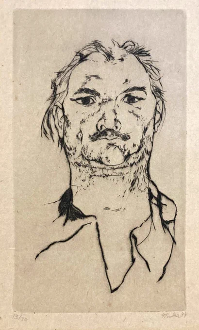 Jiří Trnka (1912-1969), 1944 self portrait &amp; other 'things'... 