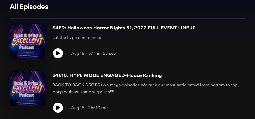 ryanbrianhhnpod's tweet photo. In case you didn't realize how hyped we were for #HHN31, we dropped TWO episodes on the same day. Check them out wherever you get your podcasts...or just use the link in our bio. 🎃 

#evildiestonight #hhnforever #HHNOrlando https://t.co/wGx6CP5U0E