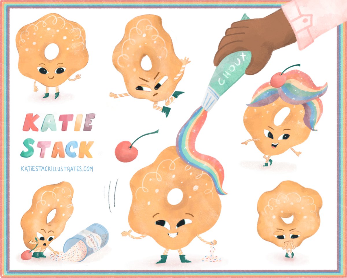 KatieStackDraws's tweet image. Happy #KidLitArtPostcard Day! I’m a Boston-based children’s illustrator who is also writing a few picture books. I draw sweet, playful, and accessible characters that make young readers smile, such as the Haitian donut below⬇️ 

Seeking representation! 🍩

Katiestackillustrates.com