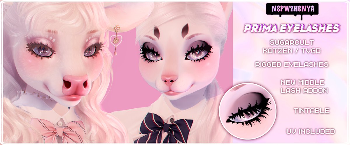 !NEW! (kinda)

Updated Prima lashes with rigged middle lash!

Free inworld

Taxi: maps.secondlife.com/secondlife/Dia…