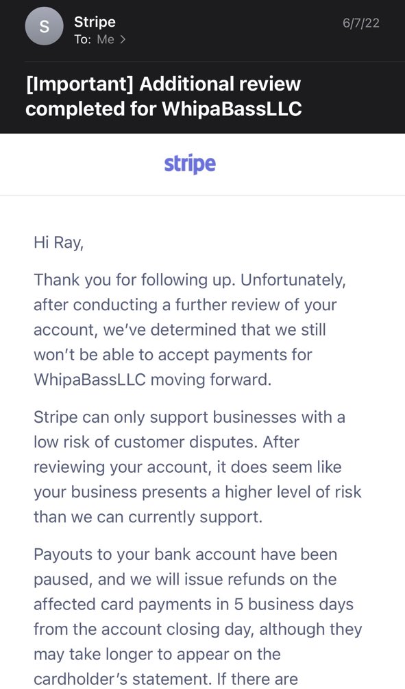 WhipaBass's tweet photo. @stripe IT'S BEEN 3 MONTHS!!!  #stripe 
And still nothing...  NO CALL, NO FOLLOW UP, NO ACTION!? You're just holding money and refusing to refund it!? https://t.co/olvyjtGcxg