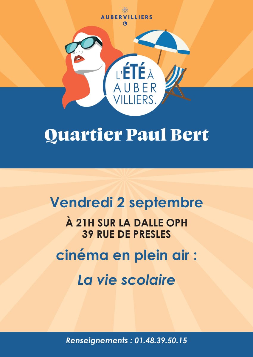 Cinéma en plein air : La vie scolaire
Vendredi 2 septembre, à 21 h, sur la dalle OPH au 39 rue de Presles, la Ville propose la diffusion du film La vie scolaire de @grandcorpsmalad aux habitants du quartier Paul Bert.
#aubervilliers
