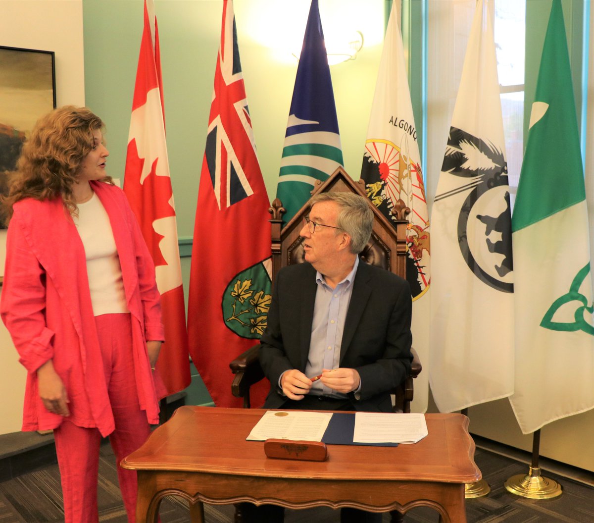 JimWatsonOttawa's tweet photo. Proclaiming International Women in Cyber Day in the City of Ottawa today. 
Learn more about #IWCD2022 and see how women are #TippingTheScales in the cybersecurity field at the annual symposium on Sept 20th here: https://t.co/7BAdRaXast https://t.co/2nTP0VLEtI