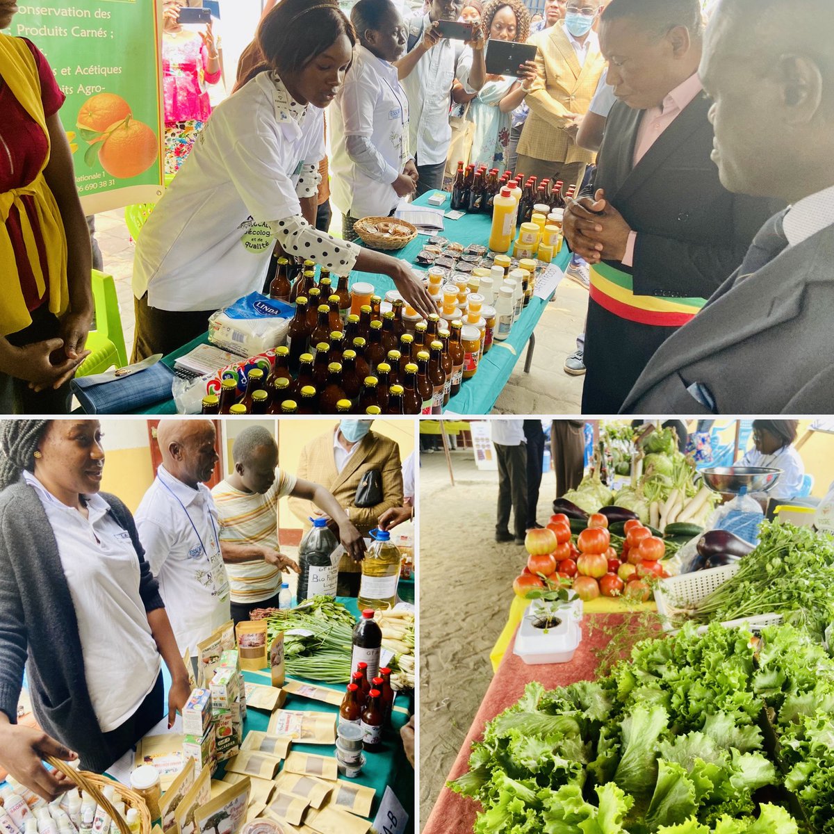 MauCascioli's tweet photo. Venez nombreux à la #Foire alimentaire organisée par #ESSOR et #AGRIDEV avec @AFD_France pour promouvoir la production et la consommation locales, de qualité et durables #agroecologie! A la Mairie de #Ouenzé! #securitéalimentaire @ambafran_congo @minis_agri_cg @UeCongoBrazza https://t.co/ZOtNRACQSj