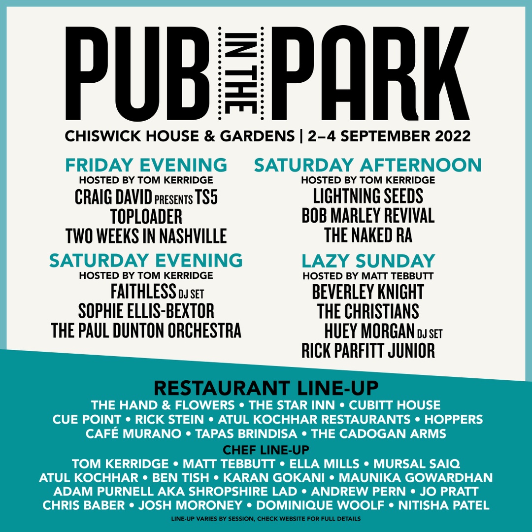 Pubinthepark_'s tweet photo. Tomorrow we'll be kick starting our Pub in the Park festival in Chiswick & we can barely contain our excitement! 🤩
Enjoy this fab line-up of fantastic food, music, pubs & chefs with us. Get your tickets today to join us for an epic weekend!
#PITP22 #londonfood https://t.co/gSP4IA1Rv0